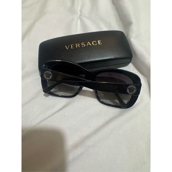 VERSACE vintage sunglasses rare wrap black square frame shield mask oversized main image 12